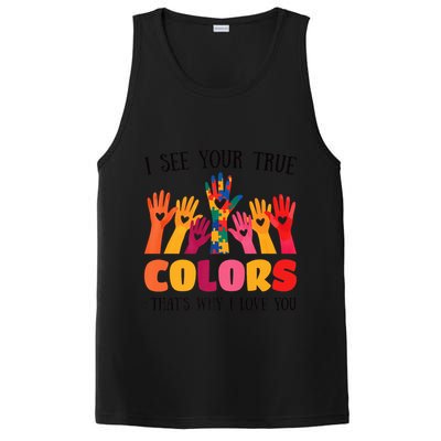 I See Your True Colors Autism Awareness Family PosiCharge Competitor Tank