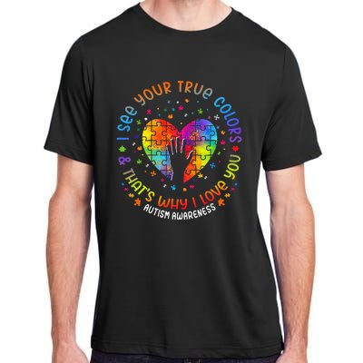 I See Your True Colors Puzzle World Autism Awareness Month Adult ChromaSoft Performance T-Shirt