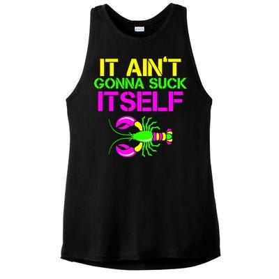 It Ain't Gonna Suck Itself Mardi Gras Ladies PosiCharge Tri-Blend Wicking Tank