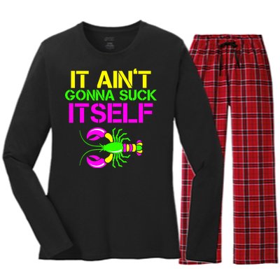 It Ain't Gonna Suck Itself Mardi Gras Women's Long Sleeve Flannel Pajama Set 