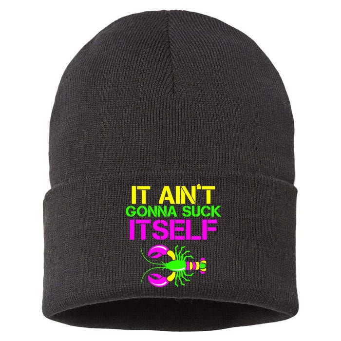 It Ain't Gonna Suck Itself Mardi Gras Sustainable Knit Beanie