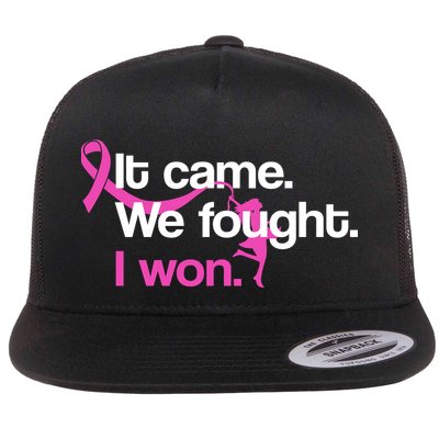 It Came We Fought I Won Breast Cancer Flatbill Hat