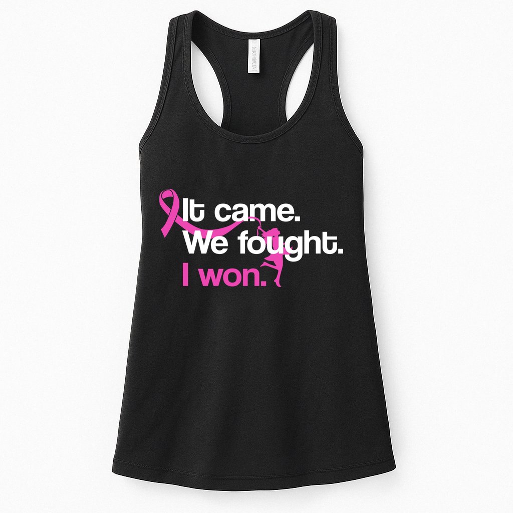 It Came We Fought I Won Breast Cancer Womens Tank Top