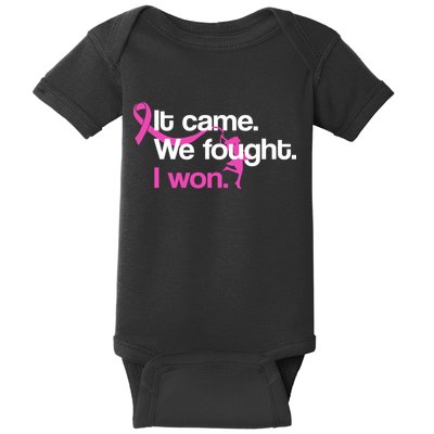 It Came We Fought I Won Breast Cancer Baby Bodysuit