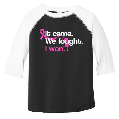 It Came We Fought I Won Breast Cancer Toddler Fine Jersey T-Shirt