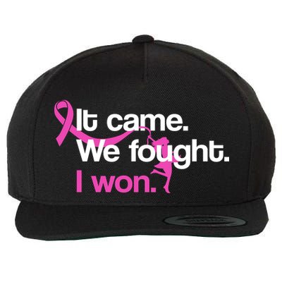 It Came We Fought I Won Breast Cancer Wool Snapback Cap