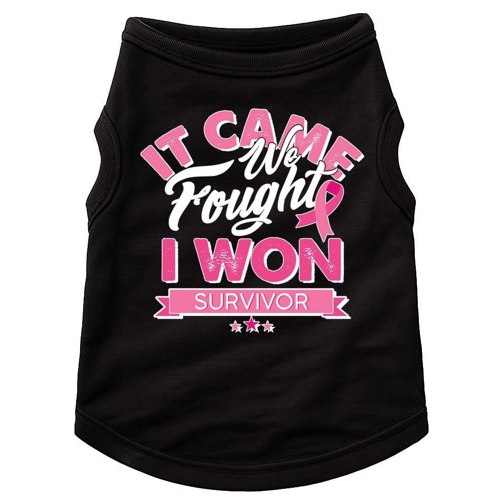 It Came We Fought I Won Breast Cancer Survivor Doggie Tank