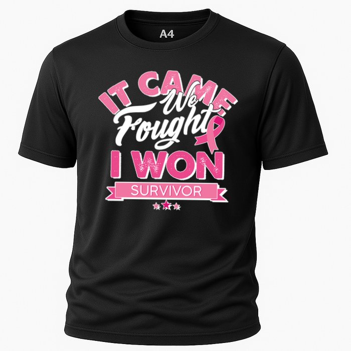 It Came We Fought I Won Breast Cancer Survivor Cooling Performance Crew T-Shirt