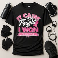 It Came We Fought I Won Breast Cancer Survivor Cooling Performance Crew T-Shirt