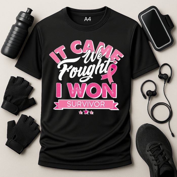 It Came We Fought I Won Breast Cancer Survivor Cooling Performance Crew T-Shirt