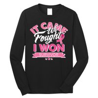 It Came We Fought I Won Breast Cancer Survivor Long Sleeve Shirt