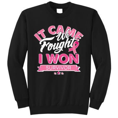 It Came We Fought I Won Breast Cancer Survivor Sweatshirt