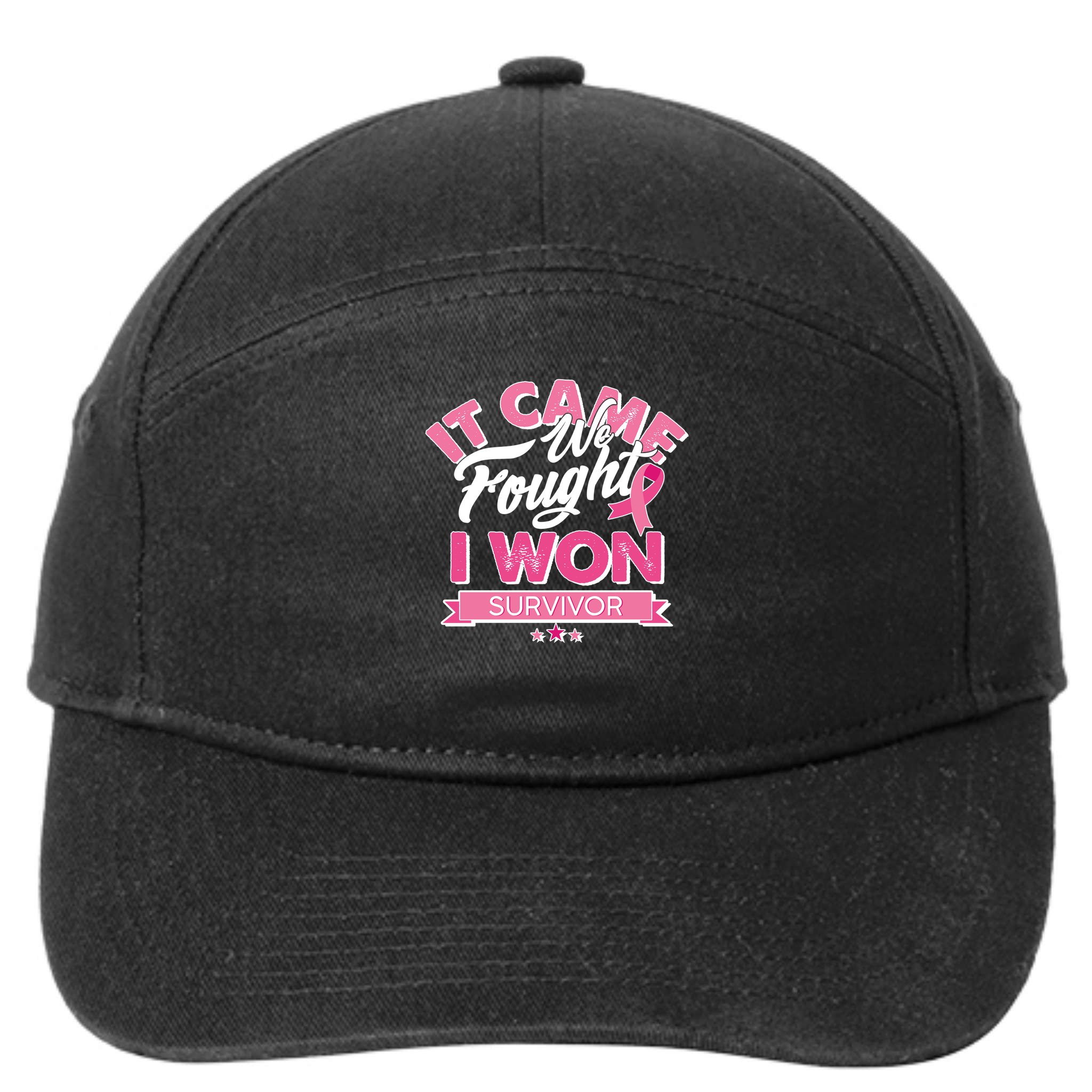 It Came We Fought I Won Breast Cancer Survivor 7-Panel Snapback Hat