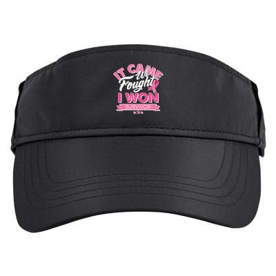 It Came We Fought I Won Breast Cancer Survivor Adult Drive Performance Visor