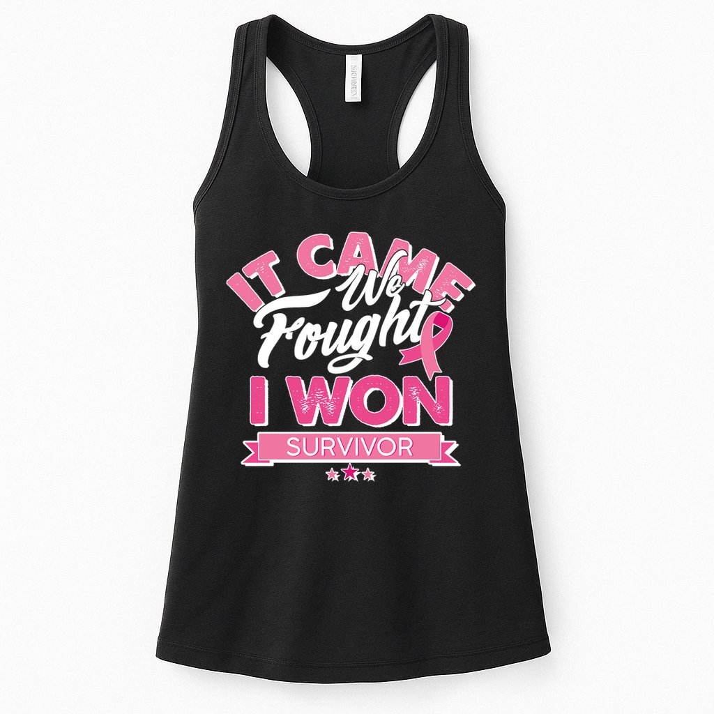 It Came We Fought I Won Breast Cancer Survivor Womens Tank Top