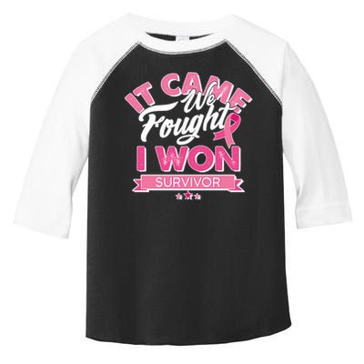 It Came We Fought I Won Breast Cancer Survivor Toddler Fine Jersey T-Shirt