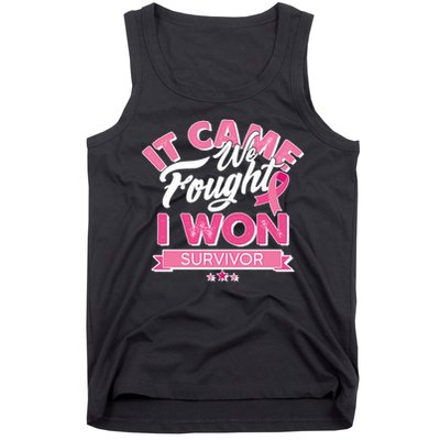 It Came We Fought I Won Breast Cancer Survivor Tank Top