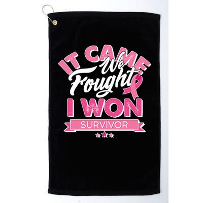 It Came We Fought I Won Breast Cancer Survivor Golf Towel