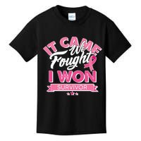It Came We Fought I Won Breast Cancer Survivor Kids T-Shirt