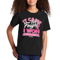 It Came We Fought I Won Breast Cancer Survivor Kids T-Shirt