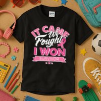 It Came We Fought I Won Breast Cancer Survivor Kids T-Shirt