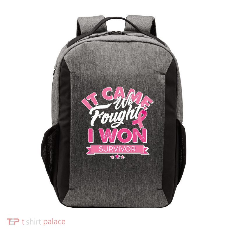 It Came We Fought I Won Breast Cancer Survivor Vector Backpack
