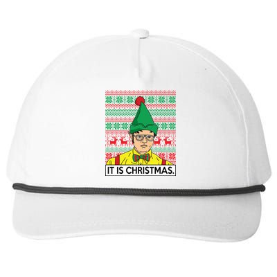 It Is Christmas Ugly Christmas Sweater Funny Snapback Five-Panel Rope Hat