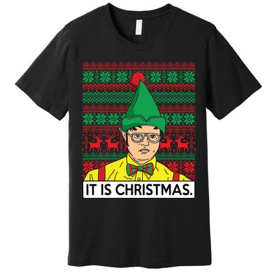 It Is Christmas Ugly Christmas Sweater Funny Premium T-Shirt