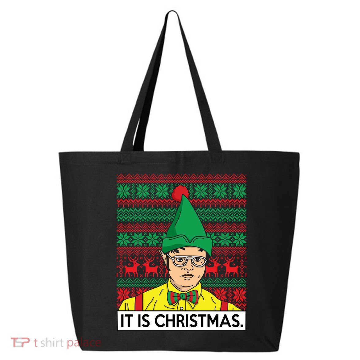 It Is Christmas Ugly Christmas Sweater Funny 25L Jumbo Tote