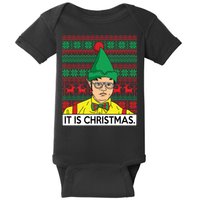 It Is Christmas Ugly Christmas Sweater Funny Baby Bodysuit