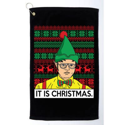 It Is Christmas Ugly Christmas Sweater Funny Golf Towel