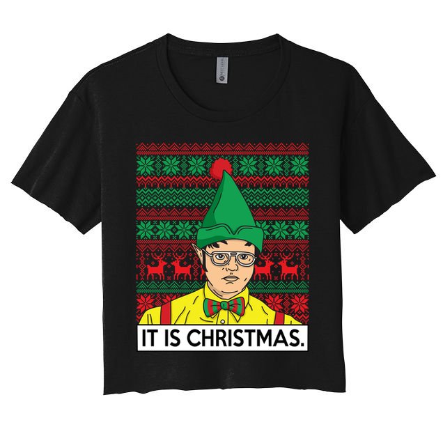 It Is Christmas Ugly Christmas Sweater Funny Crop Top