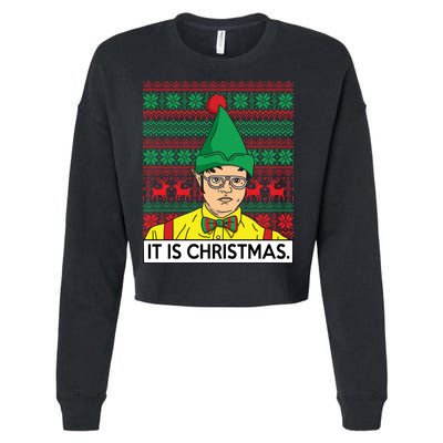 It Is Christmas Ugly Christmas Sweater Funny Cropped Pullover Crew