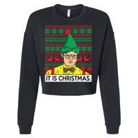 It Is Christmas Ugly Christmas Sweater Funny Cropped Pullover Crew