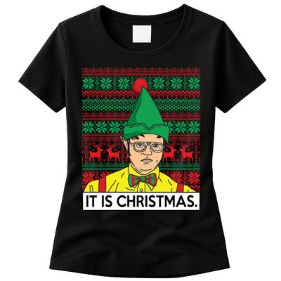 It Is Christmas Ugly Christmas Sweater Funny Womens T-Shirt