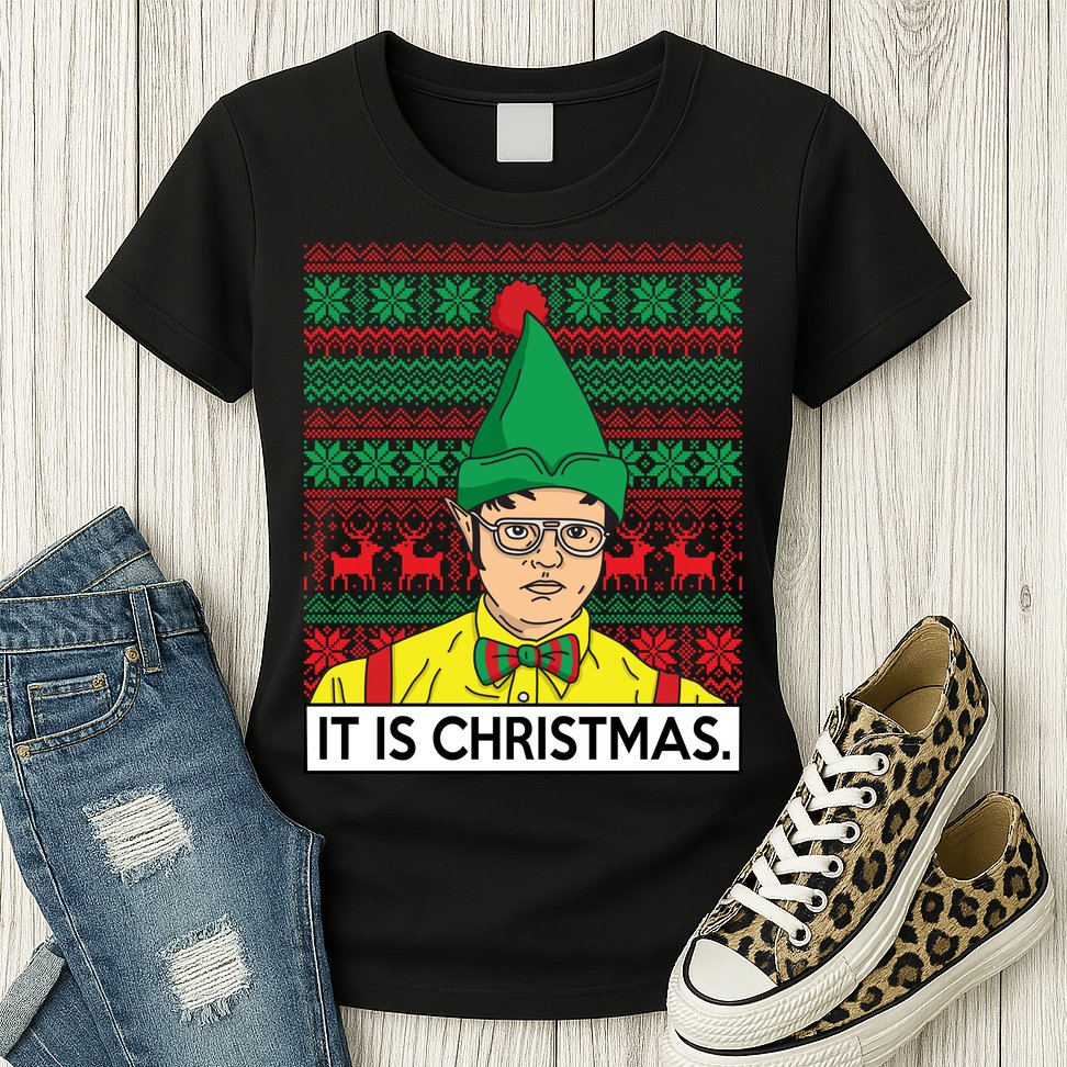 It Is Christmas Ugly Christmas Sweater Funny Womens T-Shirt