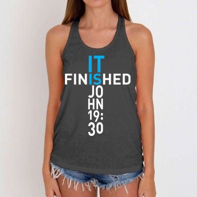 It Is Finished John 19:30 Women's Knotted Racerback Tank