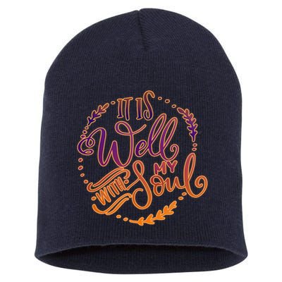 It Is Well With My Soul Short Acrylic Beanie