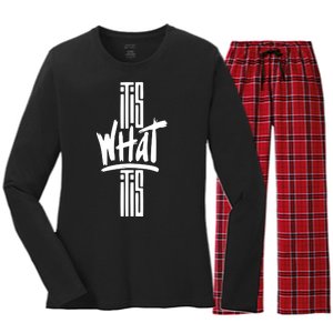 It Is What It Is Cool Style Women's Long Sleeve Flannel Pajama Set 