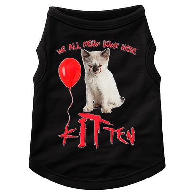IT Kitten We All Meow Down Here Funny Halloween Doggie Tank