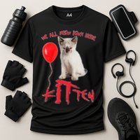 IT Kitten We All Meow Down Here Funny Halloween Cooling Performance Crew T-Shirt