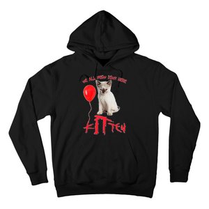 IT Kitten We All Meow Down Here Funny Halloween Hoodie