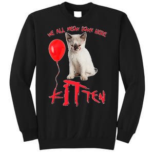 IT Kitten We All Meow Down Here Funny Halloween Sweatshirt