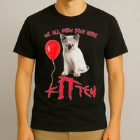 IT Kitten We All Meow Down Here Funny Halloween T-Shirt