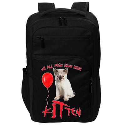 IT Kitten We All Meow Down Here Funny Halloween Impact Tech Backpack