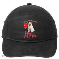 IT Kitten We All Meow Down Here Funny Halloween 7-Panel Snapback Hat