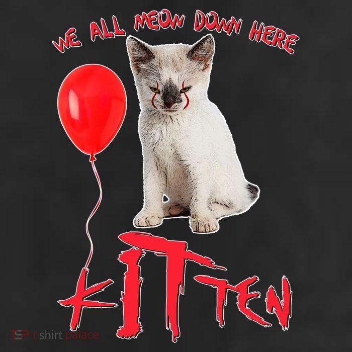 IT Kitten We All Meow Down Here Funny Halloween 11oz C Handle Ceramic Mug