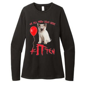 IT Kitten We All Meow Down Here Funny Halloween Womens CVC Long Sleeve Shirt