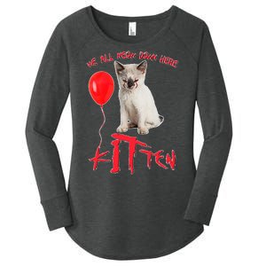 IT Kitten We All Meow Down Here Funny Halloween Women's Perfect Tri Tunic Long Sleeve Shirt