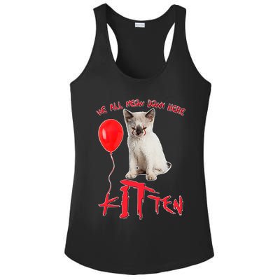 IT Kitten We All Meow Down Here Funny Halloween Ladies PosiCharge Competitor Racerback Tank